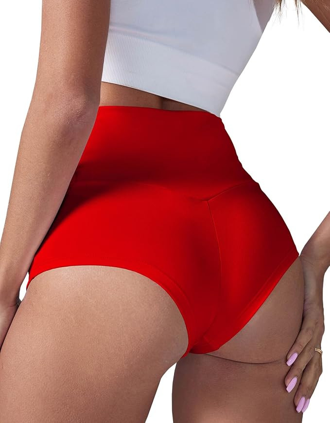 BZB Women's High Waist Yoga Shorts Gym Workout Booty Dance Hot Pants Athletic Butt Lifting Sports... | Amazon (US)