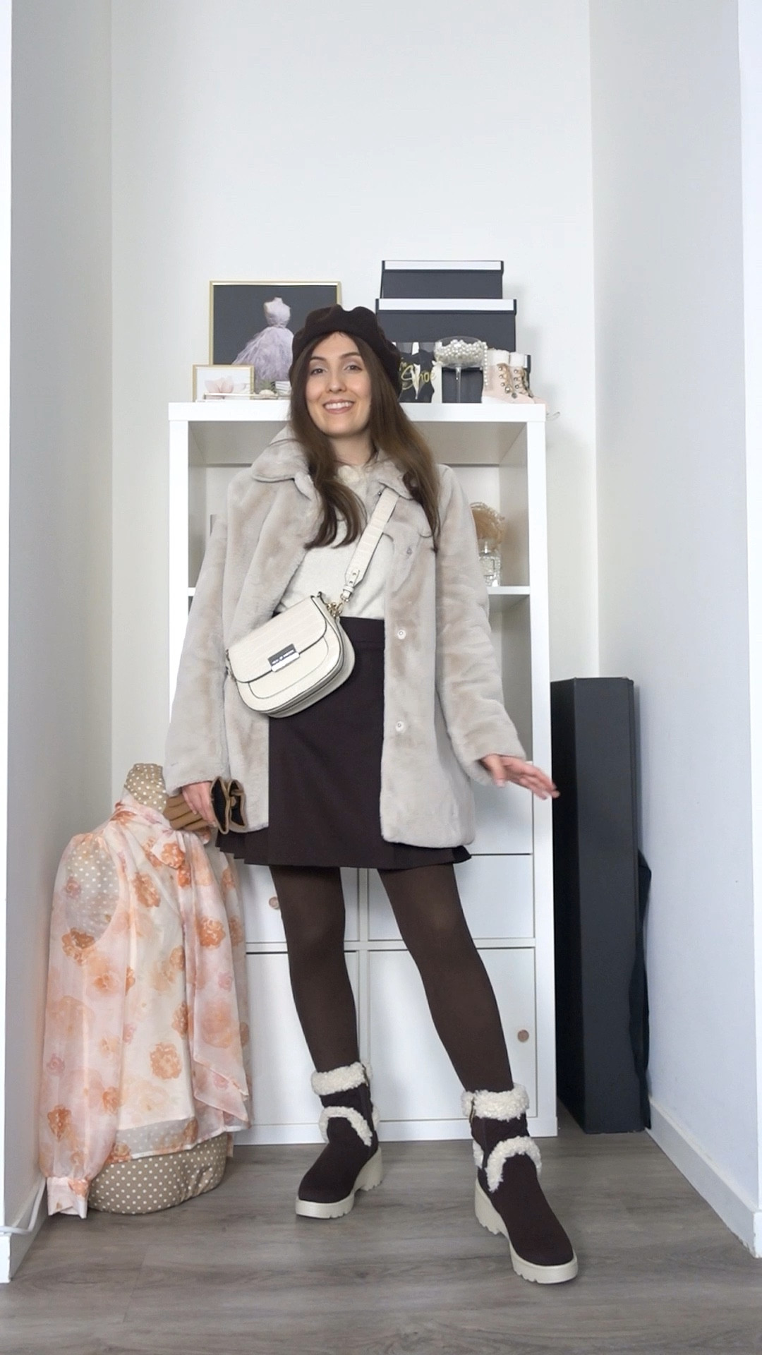 Day 22 of 25 days of festive outfits!

On today’s holiday look we travel to Italy with our minds to spend NYE on the Dolomite mountains. Obviously with this look we are not going for ski, hiking or any other activity. Is more let’s explore the villages around the area, enjoy the good food and some chocolate vibe!

Outfit details:
Coat: H&M
Top: Zara
Skirt: Collusion
Shoes: Vivaia
Tights: Calzedonia
Bag: Ideal of Sweden
Beret: vintage store
Gloves: Primark
Earrings: local store or market in Lithuania
Watch: Cluse

#LTKwinter #LTKtravel #LTKeurope