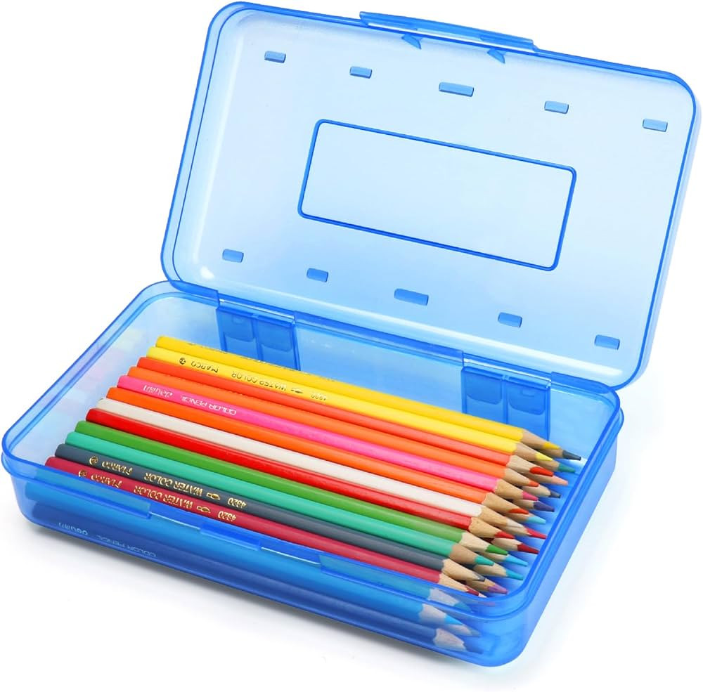 Plastic Translucent Pencil Box,Pencil Cases with Snap-Tight Lid for Pens, Pencils, School Supplie... | Amazon (US)