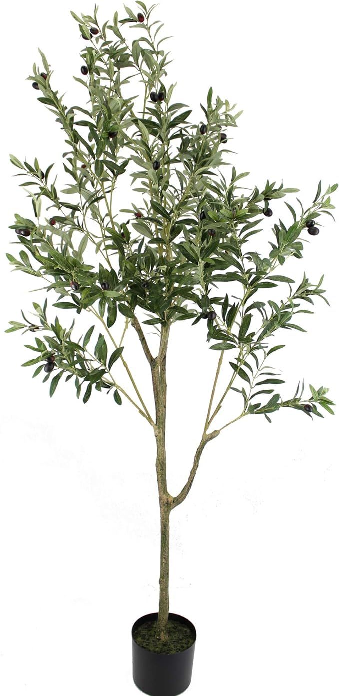 6-Foot(70 inches) Artificial Olive Tree,Fake Olive Tree,Silk Olive Tree,OliveTree,Artificial Silk... | Amazon (US)