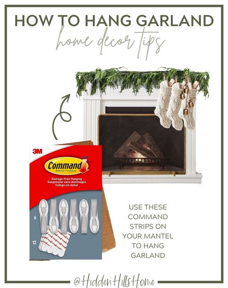 How to hang garland on your mantel! These command strips are great for hanging garland 

#LTKHoliday #LTKhome