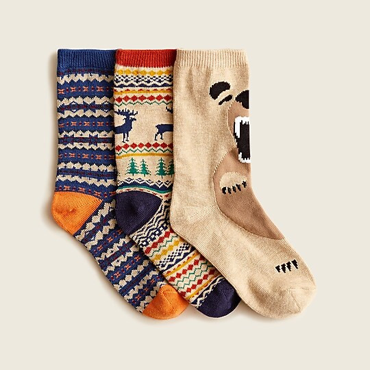 Kids' holiday trouser socks three-pack | J. Crew US
