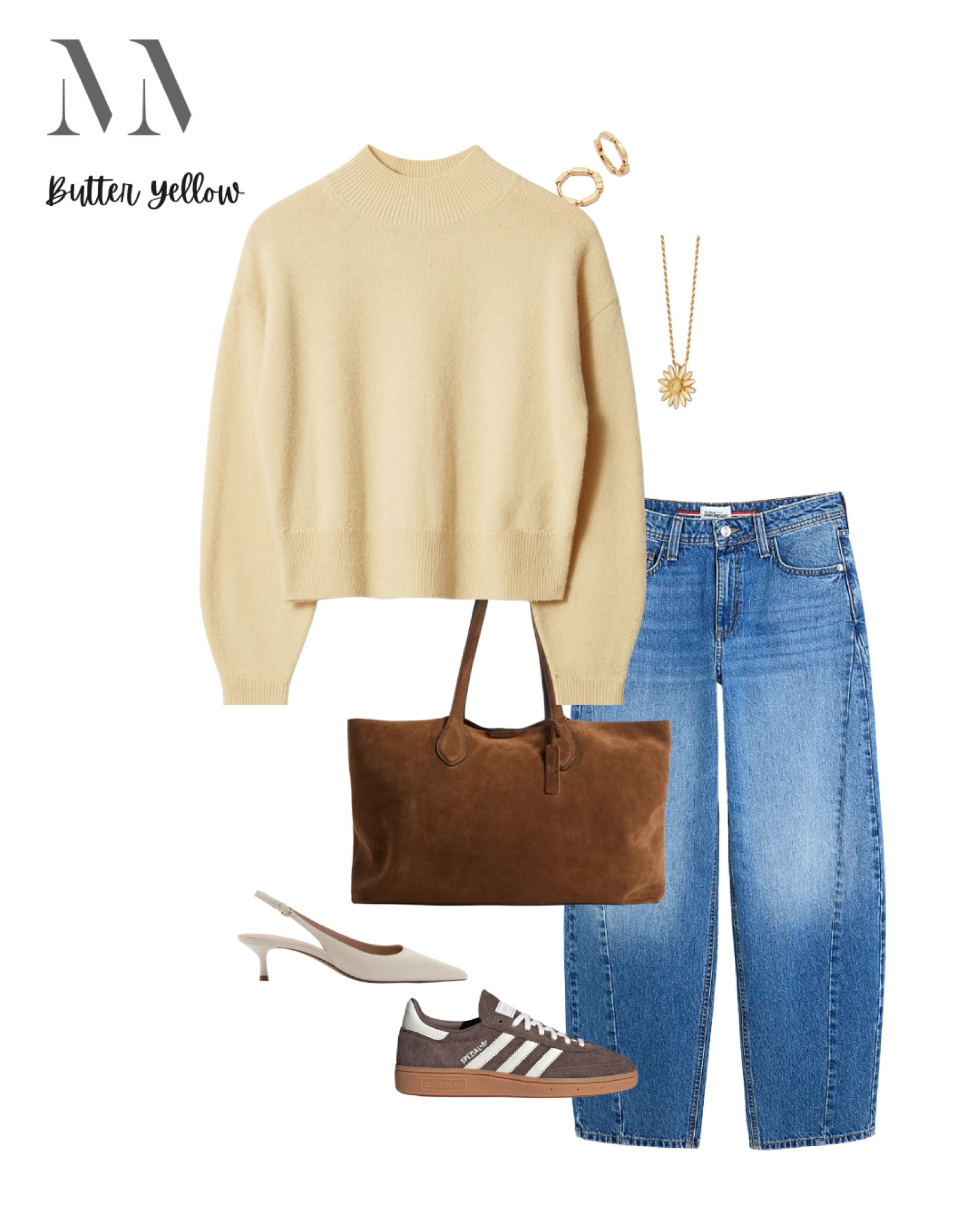 Soft butter yellow is the colour of the season. Pair with relaxed denim for a laid-back polished feel then style with trainers or elevate with a kitten heel. A gold jewelry and a suede tote to complete the look! 

#LTKmidsize #LTKuk #LTKspring
