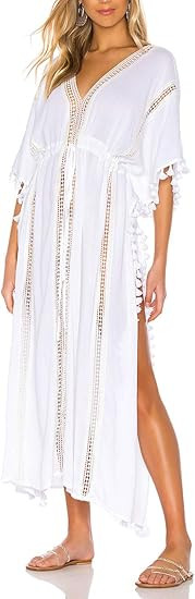 Bsubseach Women Beachwear Turkish Kaftans Long Swimsuit Cover up Caftan Beach Dress | Amazon (US)