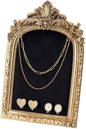 Framendino, Gold Resin Jewelry Display Stand Frame Organizer Vintage Velvet Storage Box for Neckl... | Amazon (US)