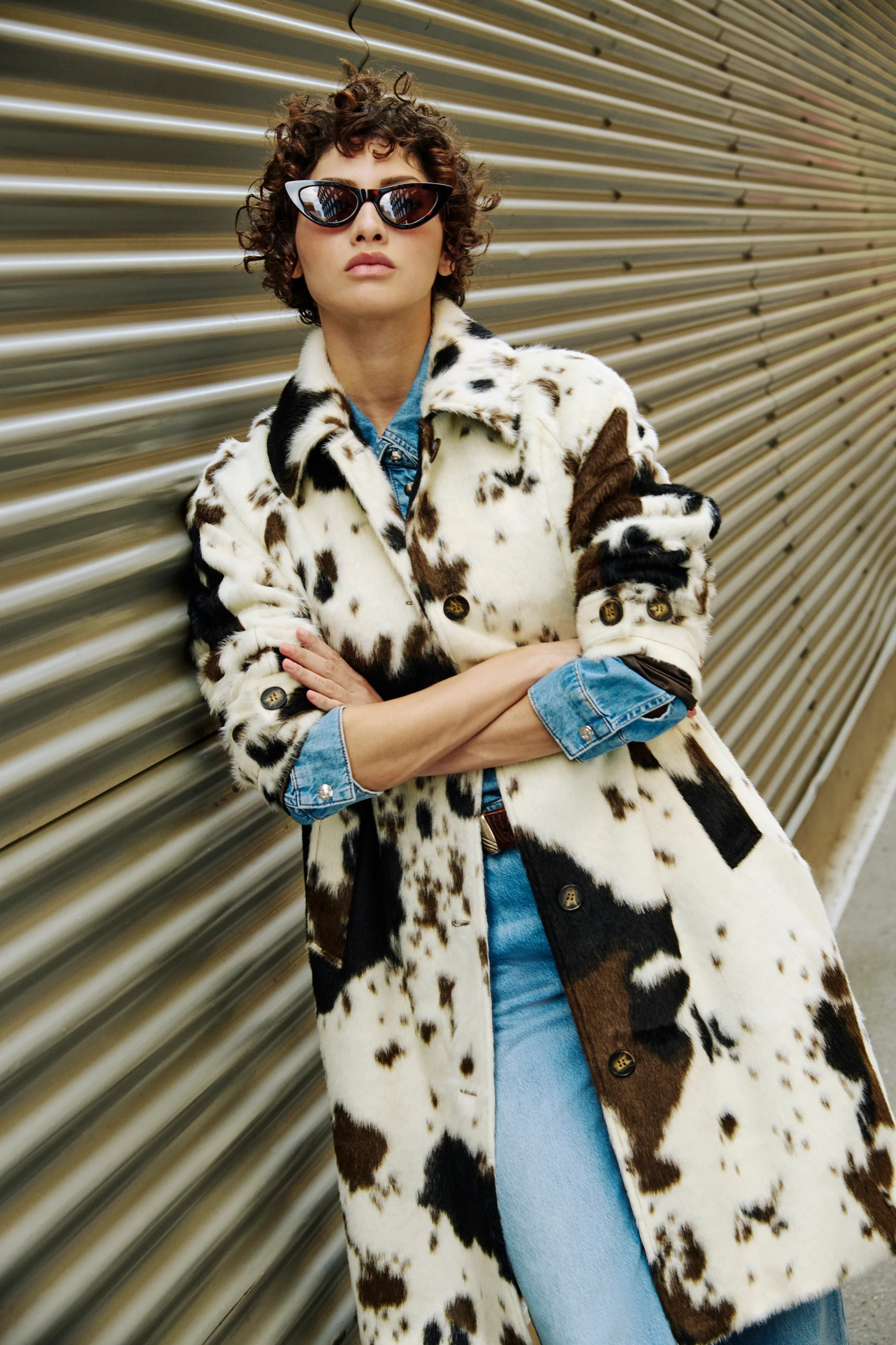 Dakota Cow Print Car Coat | Bernardo Fashions