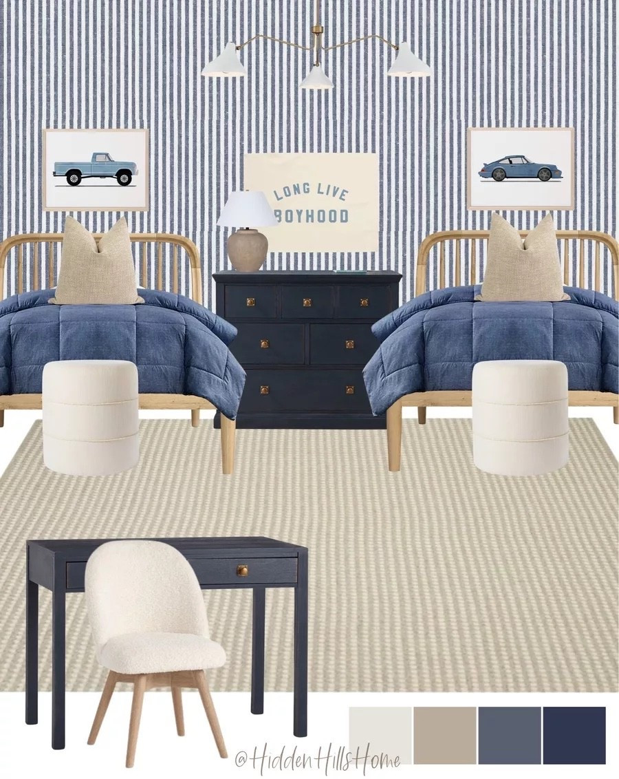 Shared boys room decor, twin boys bedroom mood board, shared sibling bedroom, boys room inspiration #boysbedroom

#LTKHome #LTKSaleAlert #LTKKids
