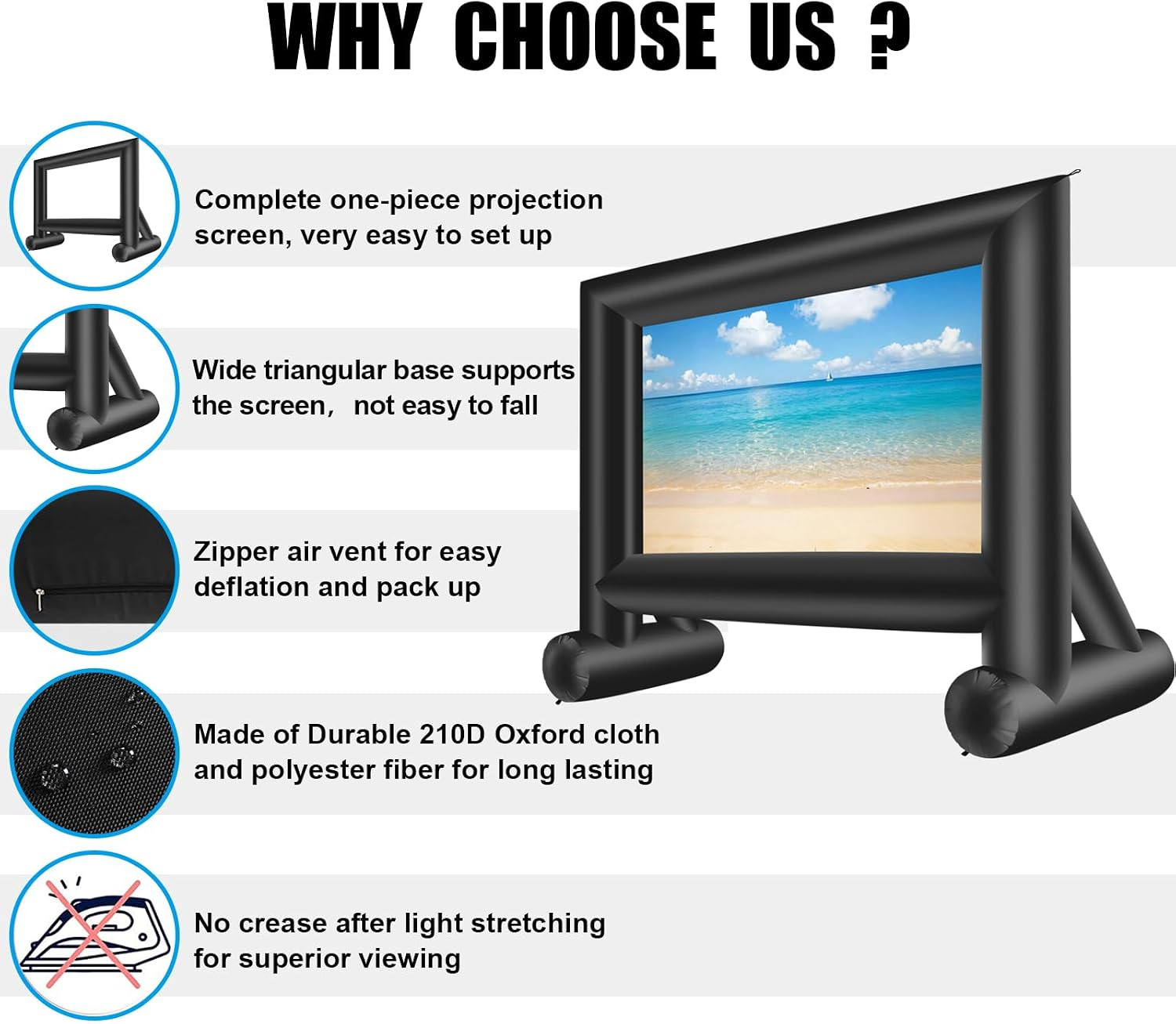 XHYCPY Inflatable Projector Screen 15ft Inflatable Movie Screen Outdoor with Air Blower and Stora... | Amazon (US)