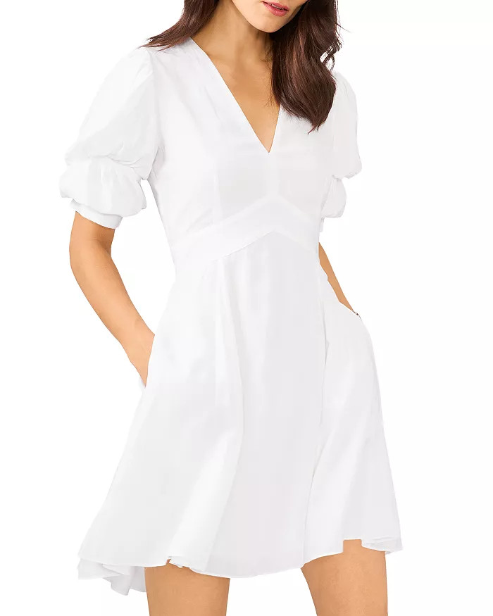 Bubble Sleeve V Neck Dress | Bloomingdale's (US)