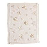 Creative Co-Op Cotton Knit Baby Rainbows, Cream Color Blanket | Amazon (US)