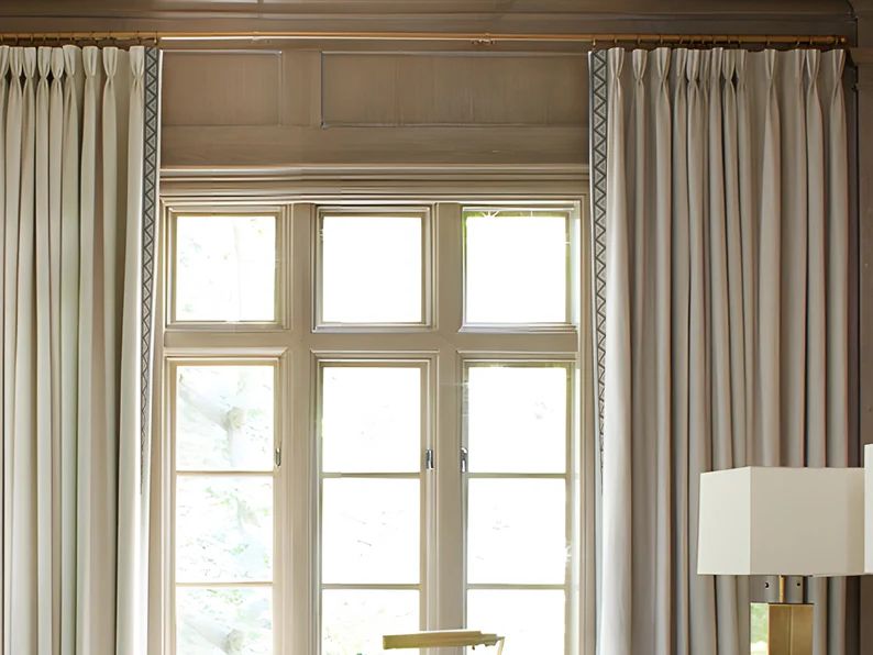 Pair of Beige Custom Velvet Curtains Living Room Extra Long - Etsy | Etsy (US)