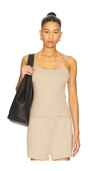 Pointelle Cami Tank Top in Shitake | Revolve Clothing (Global)