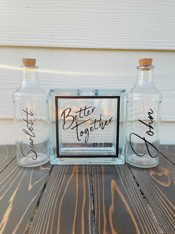 Sand Ceremony Set  Personalized Glass Modern Block | Etsy | Etsy (US)