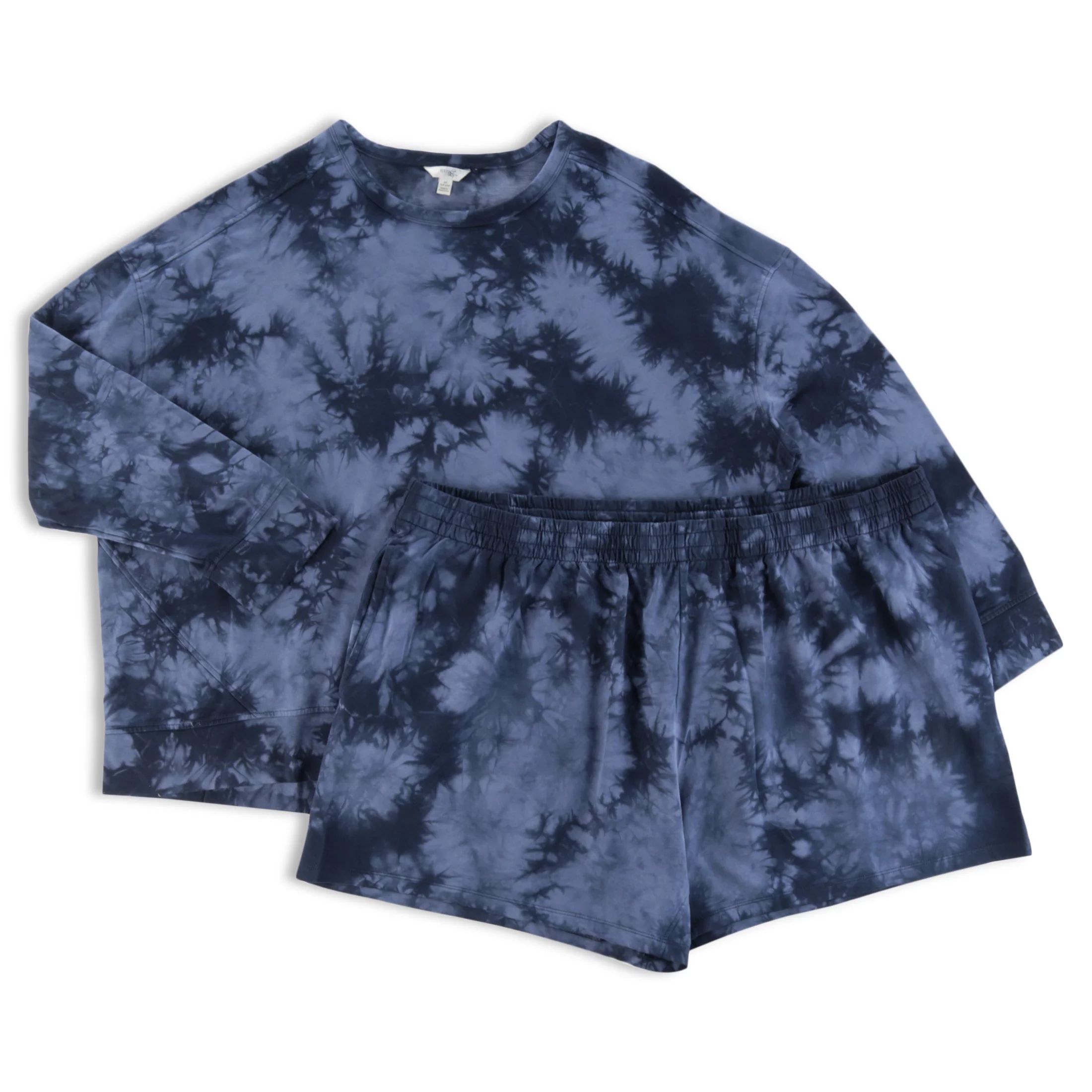 Terra & Sky Women's Plus Size Tie Dye Shorts and Sweatshirt Set - Walmart.com | Walmart (US)