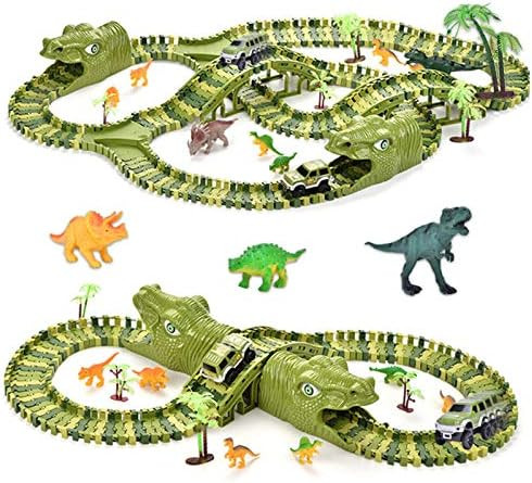 Aliyaduo 292Pcs Dinosaur Race Track Dinosaur Toys with Flexible Race Tracks and Cars Dinosaur Toy... | Amazon (US)