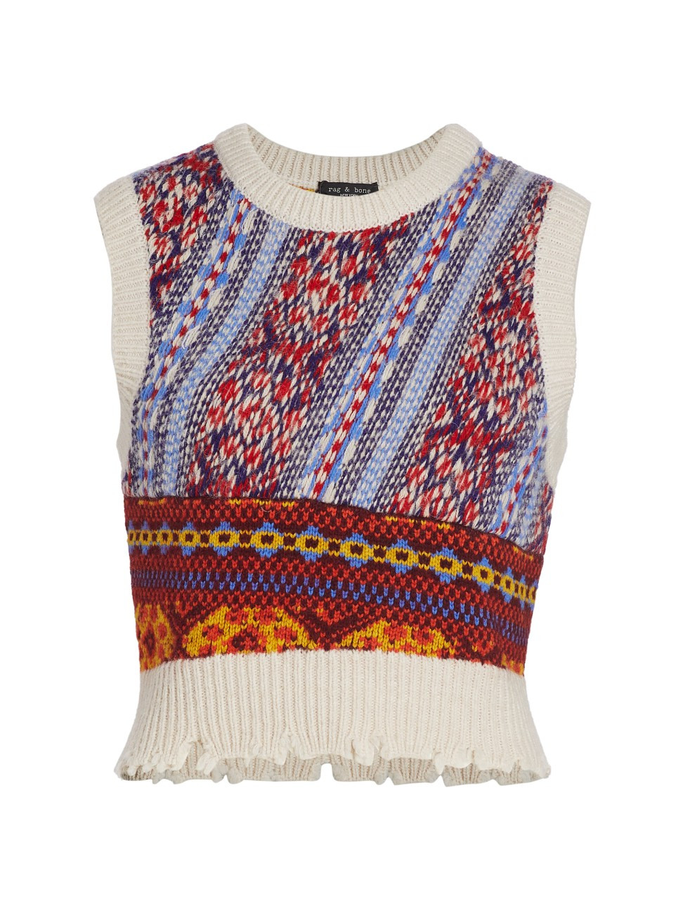 Women's Hollis Fair Isle Wool Vest - Blue Multi - Size Small | Saks Fifth Avenue