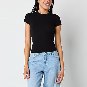 new!Arizona Baby Tee Womens Crew Neck Short Sleeve Juniors T-Shirt | JCPenney