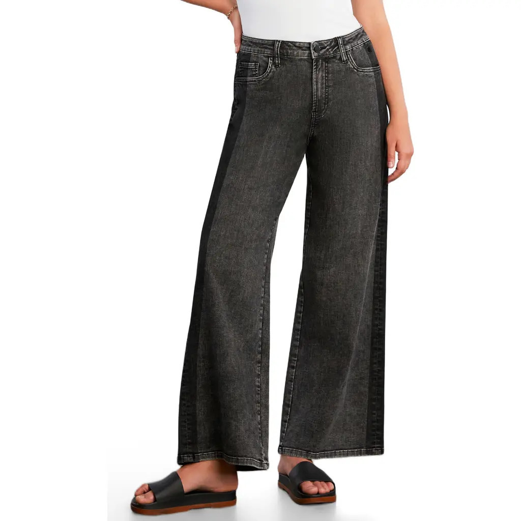 Wash Lab Denim Relaxed Wide Leg Jeans in 2 Tone Grey at Nordstrom, Size 32 | Nordstrom