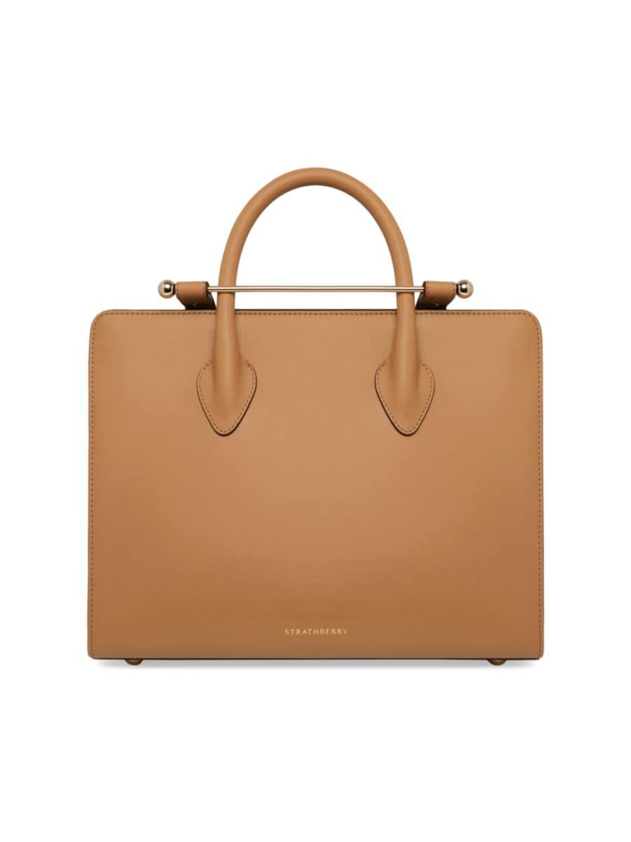 Shop Strathberry Midi Leather Tote Bag | Saks Fifth Avenue | Saks Fifth Avenue