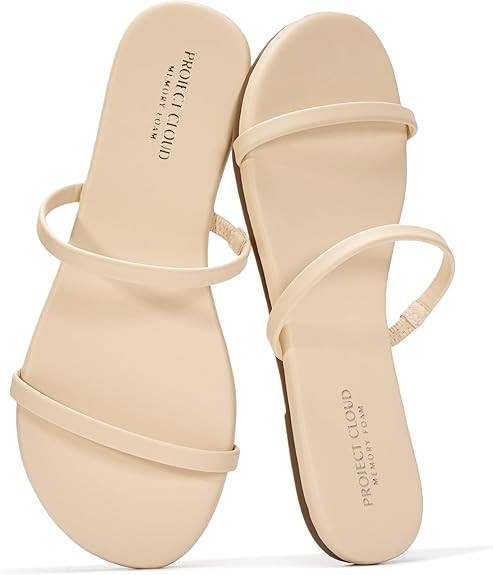 Project Cloud Summer Sandals for Women 2026 - Memory Foam Insole and Eco-Crafted Leather Beach Fl... | Amazon (US)