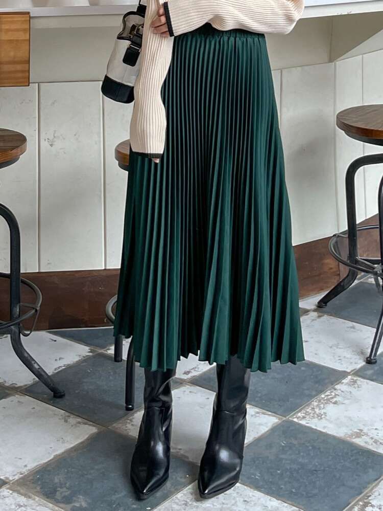 DAZY High Waist Pleated Skirt | SHEIN