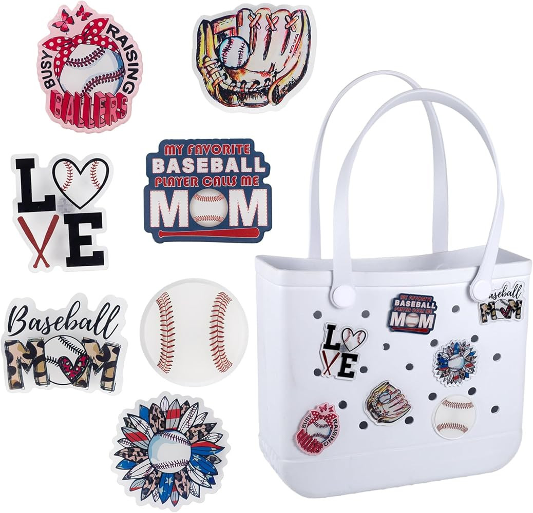 Baseball Charms Compatible for Bogg Bags, Acrylic Baseball Charms for Bogg Bag Decoration Accesso... | Amazon (US)