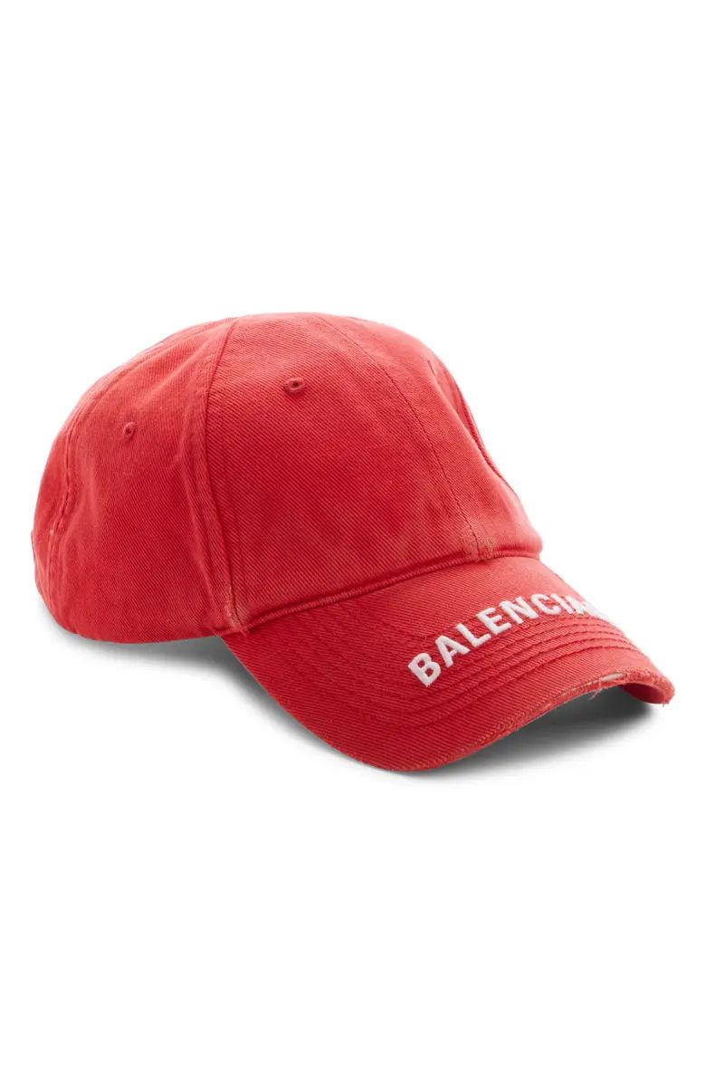 Balenciaga Distressed Logo Baseball Cap | Nordstrom | Nordstrom