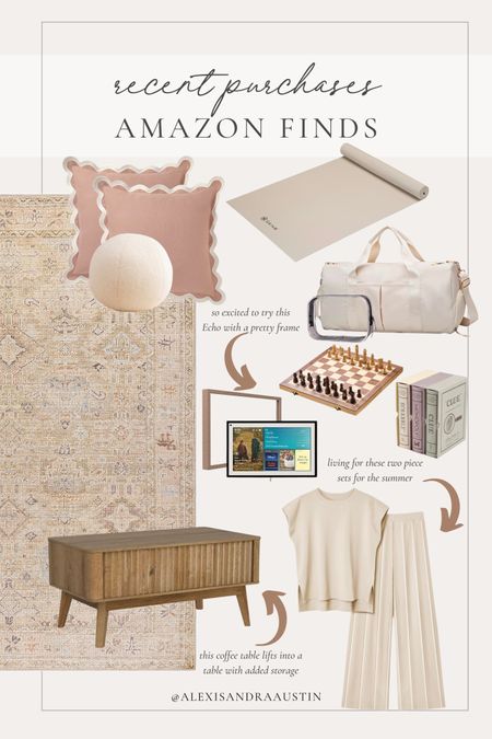 My recent Amazon purchases! Everything from home finds to lifestyle finds

Home finds, furniture favorites, coffee table, summer outfit, yoga mat, gym bag, throw pillow, Echo, found it on Amazon, Memorial Day sale, Echo frame, aesthetic game board, spring refresh, Becki Owens rug, shop the look!

#LTKStyleTip #LTKHome #LTKSeasonal