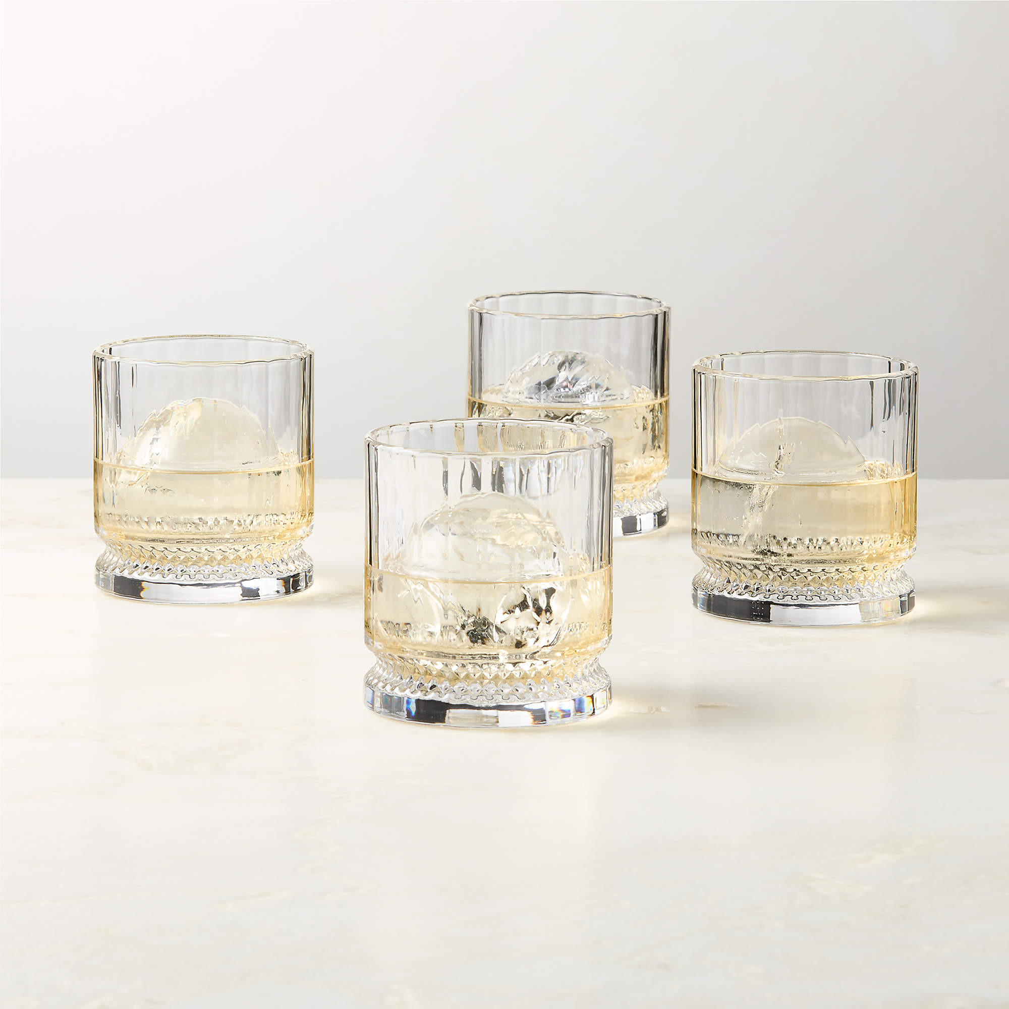 Vincent Double Old-Fashioned Glasses Set of 4 + Reviews | CB2 | CB2