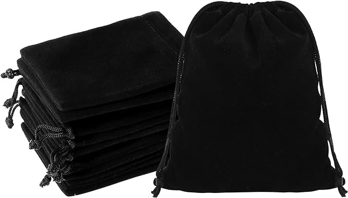 Mandala Crafts Mini 2x3 Black Velvet Drawstring Bags - 100 Tiny Velvet Drawstring Pouches Bulk fo... | Amazon (US)