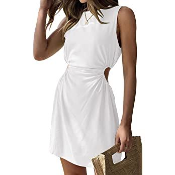 LILLUSORY Womens Cutout Mini Casual Bodycon Sleeveless Short Dress | Amazon (US)