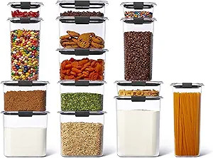 Rubbermaid 28-Piece Brilliance Food Storage Containers for Pantry with Lids for Flour, Sugar, and... | Amazon (US)