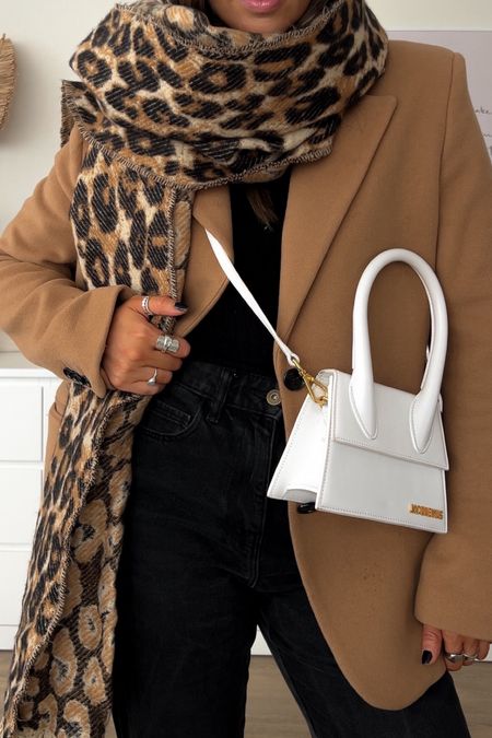 Leopard print is a firm staple in my wardrobe 🐆🖤 styled this chunky leopard print scarf with wool blazer from and other stories and white Jacquemus le chiquito bag for a little something something 🌿

#LTKfindsunder50 #LTKstyletip #LTKMostLoved