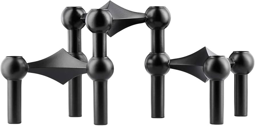 Stoff Nagel Fabric Nail Candle Holder, Metal, Black, 6.5 x 10.2 cm | Amazon (US)