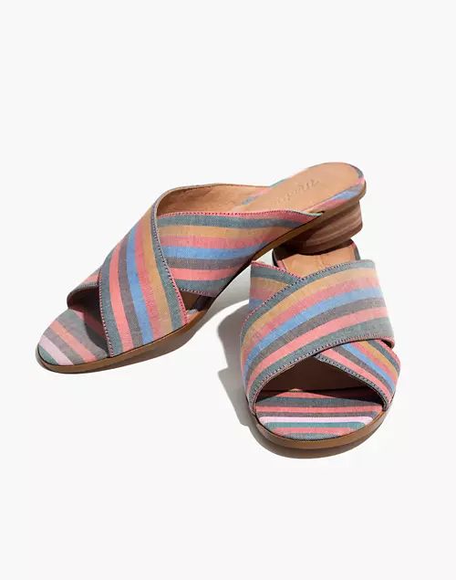 The Ruthie Crisscross Mule in Rainbow Stripe | Madewell
