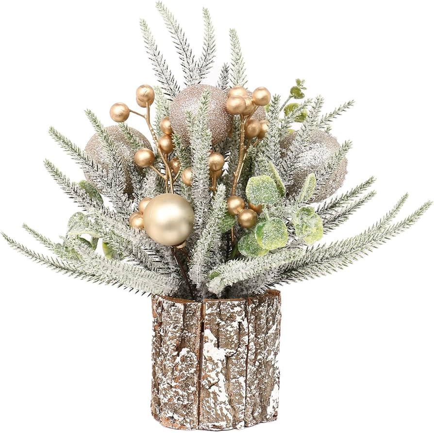 SY Super Bang Small Mini Christmas Tree, Artificial Table Top Little Xmas Decorations with Ball O... | Amazon (US)