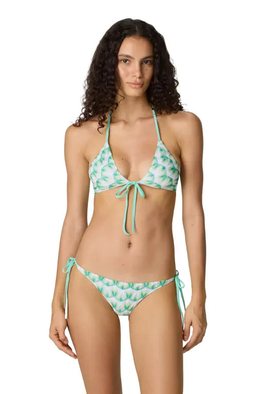 Missoni Triangle Bikini In Viscose With Floral Motif in Green Multi at Nordstrom, Size 42 It | Nordstrom