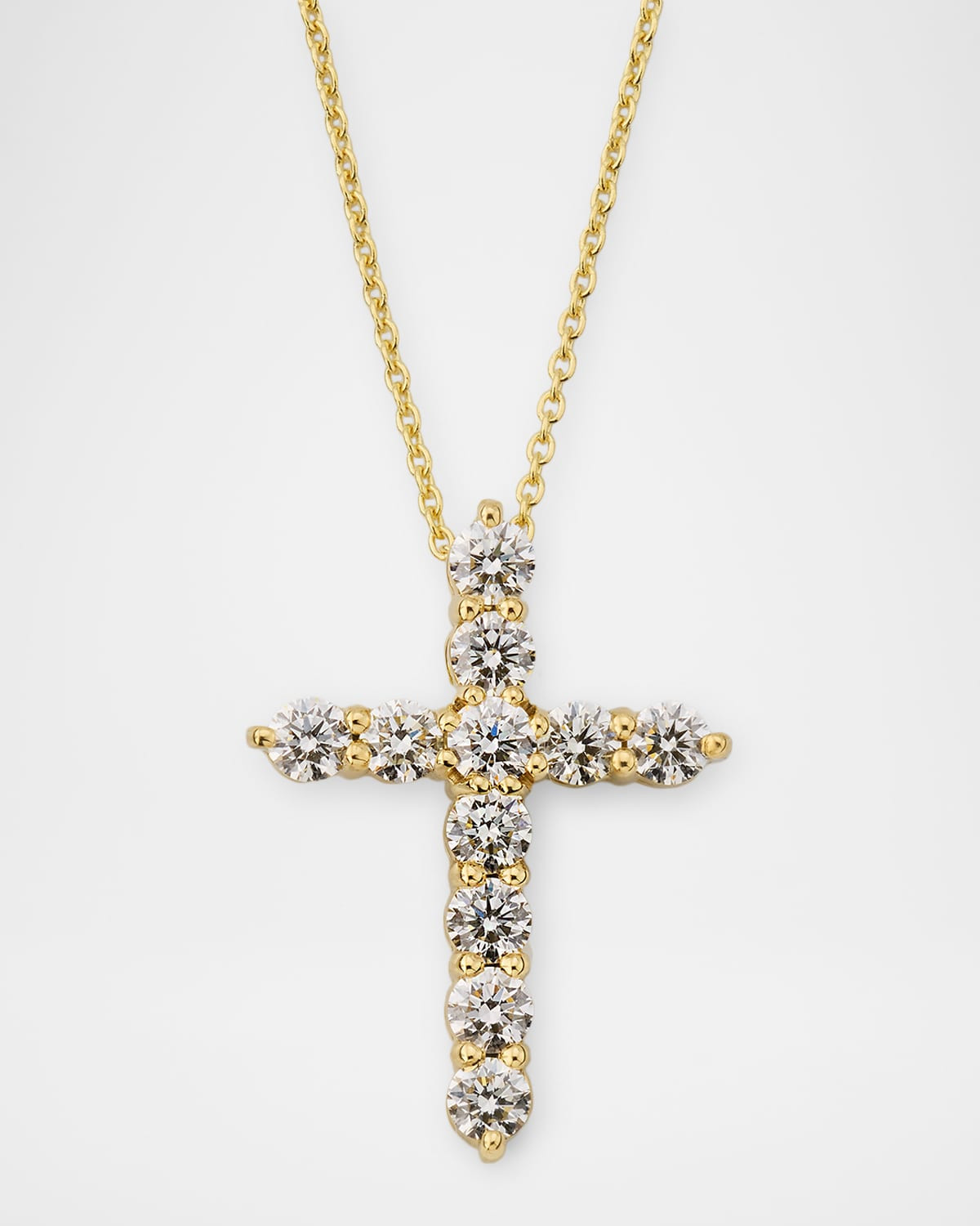 18K White Gold Diamond Cross Pendant Necklace, 0.88tcw | Neiman Marcus