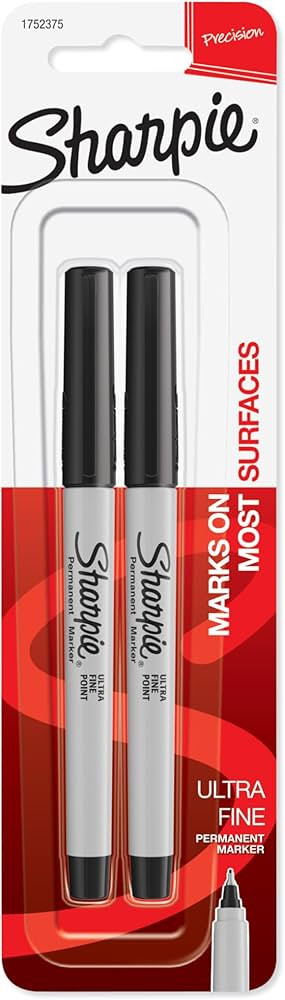 Sharpie 37161PP Permanent Markers, Ultra Fine Point, Black, 2 Count | Amazon (US)