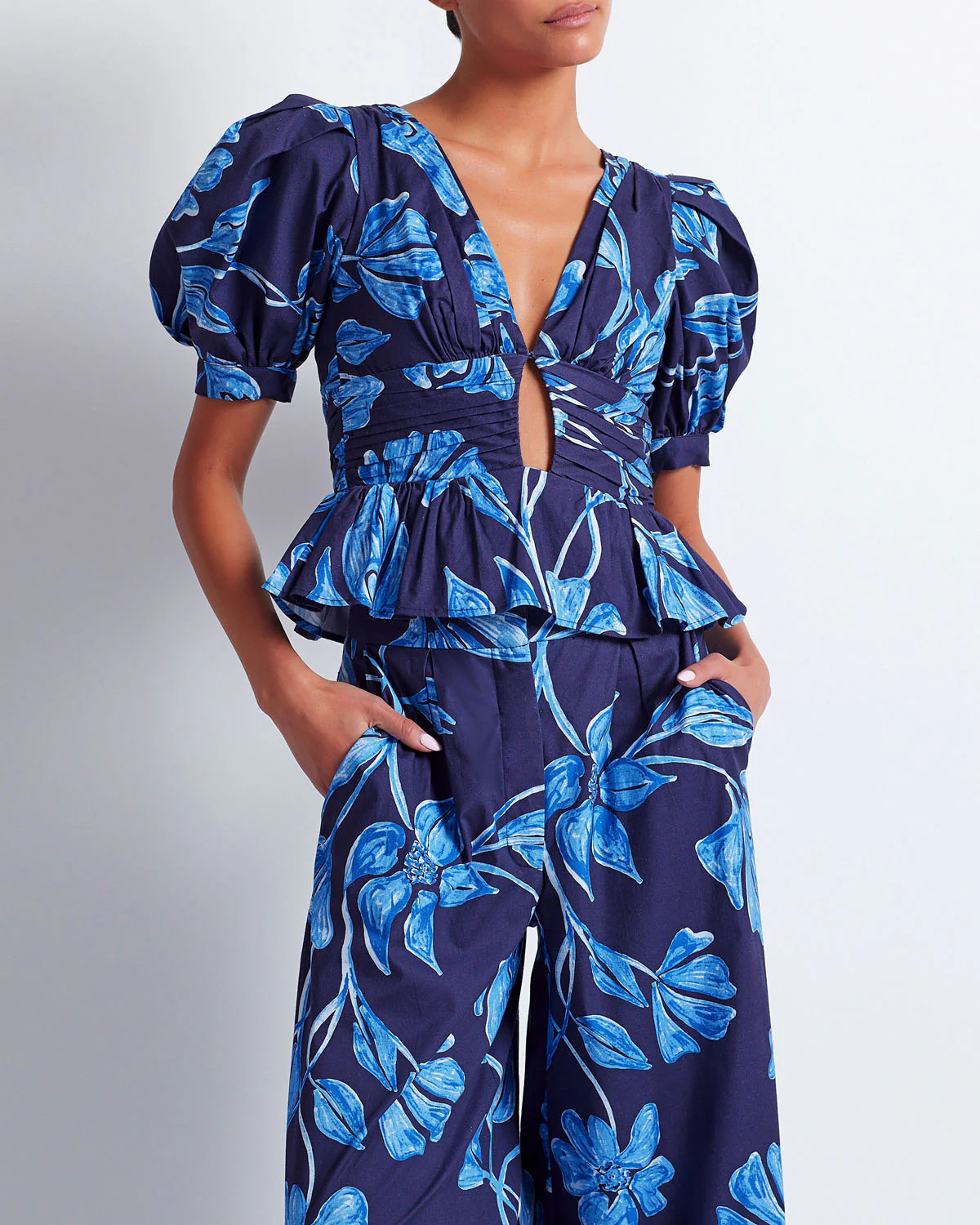 Nightflower Cotton Peplum Top (FINAL SALE) | PatBO