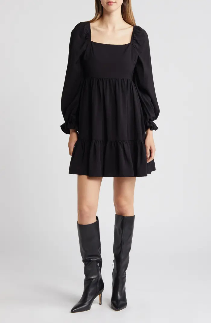 Chelsea28 Tiered Bell Cuff Square Neck Dress | Nordstrom | Nordstrom