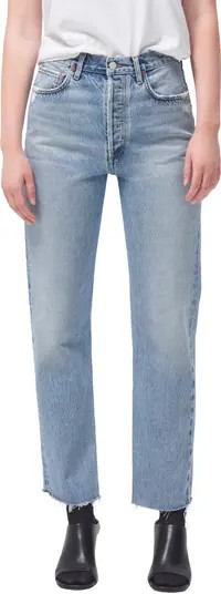 AGOLDE '90s Pinch High Waist Raw Hem Straight Leg Organic Cotton Jeans | Nordstrom | Nordstrom