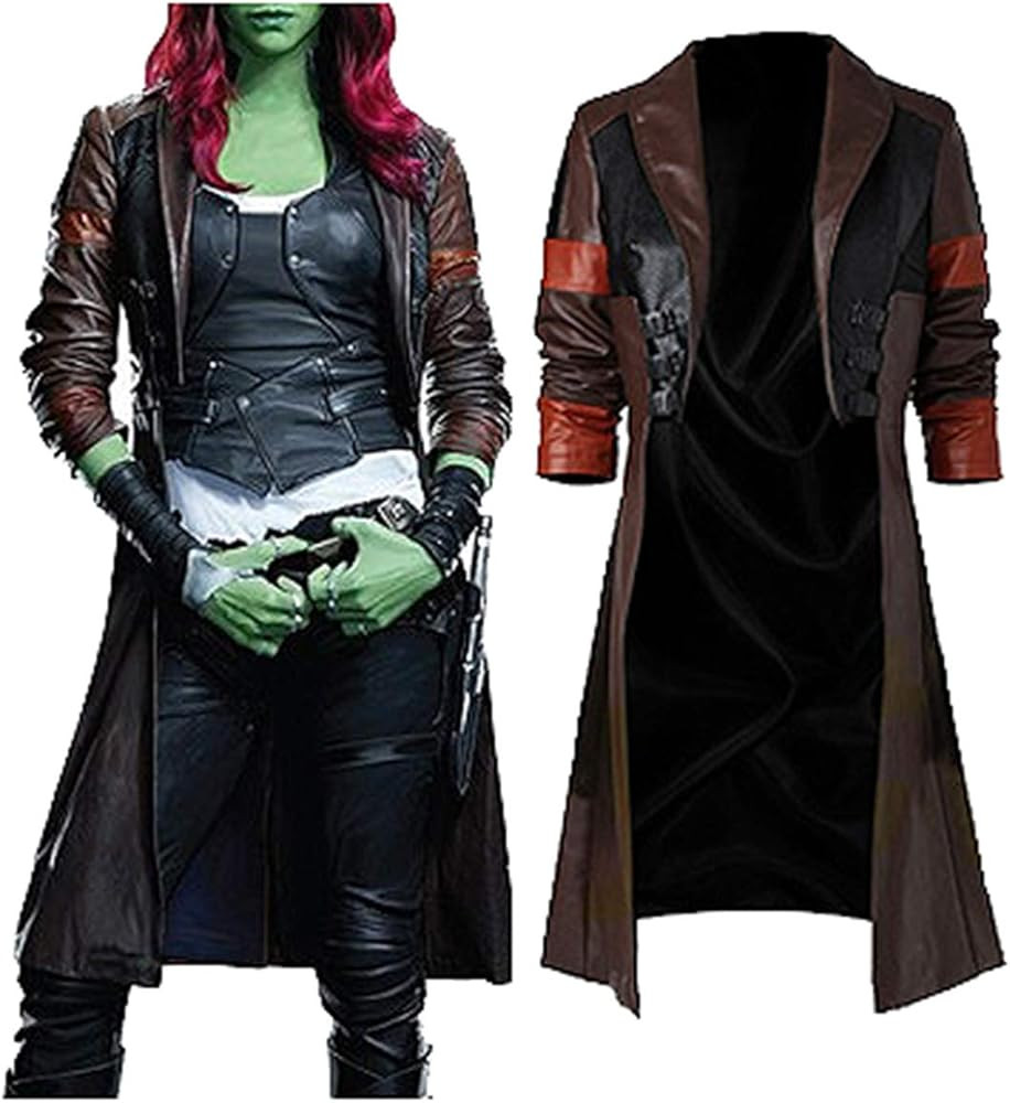 MAFZ Fashion Gamora Brown Leather Costume Coat | Women Leather Trench Coat | Halloween Special Lo... | Amazon (US)