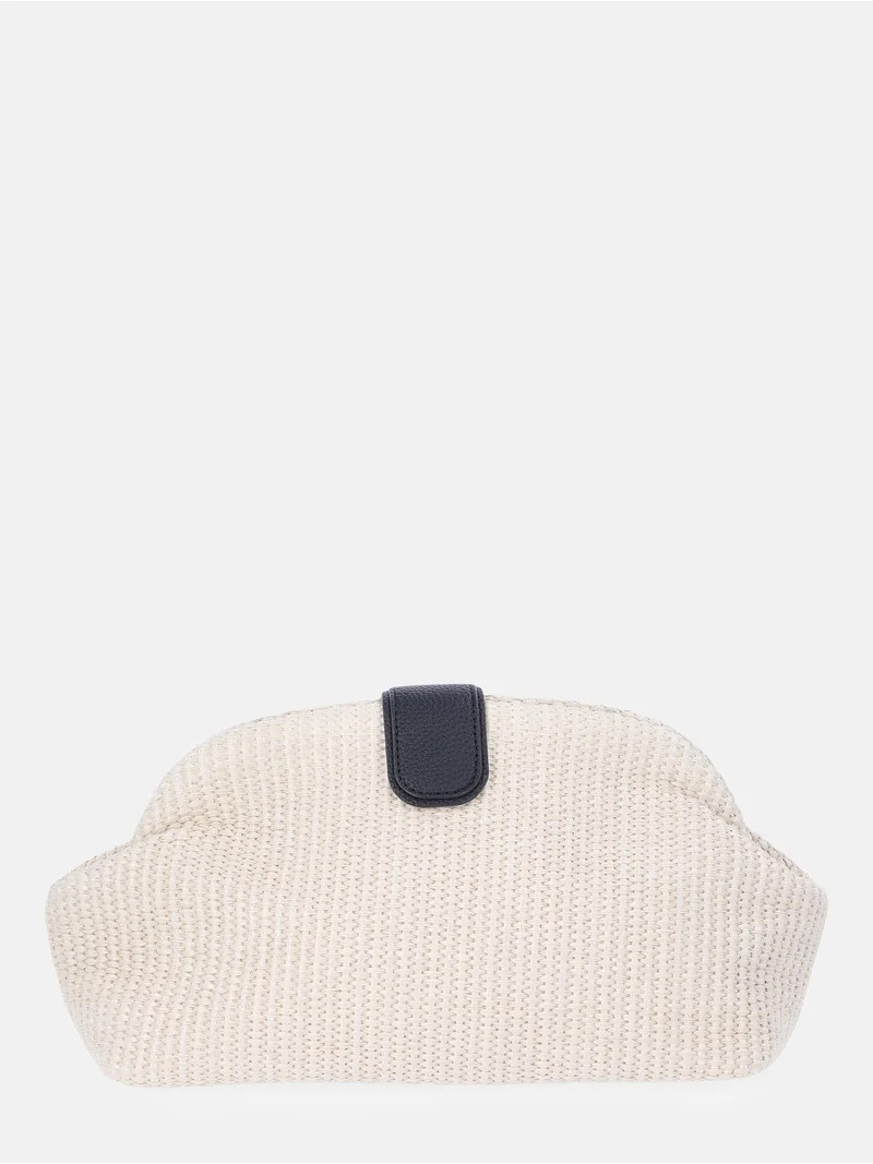 Free Assembly Women's Textured Clutch Handbag, Straw | Walmart (US)