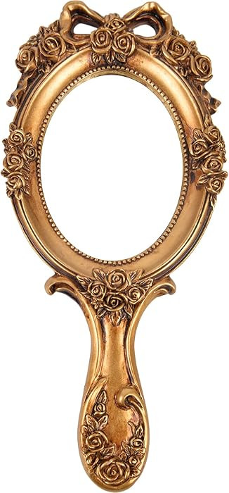 Nerien Vintage Handheld Mirror, Vanity Makeup Mirror with Handle, Antique Embossed Rose Princess ... | Amazon (US)