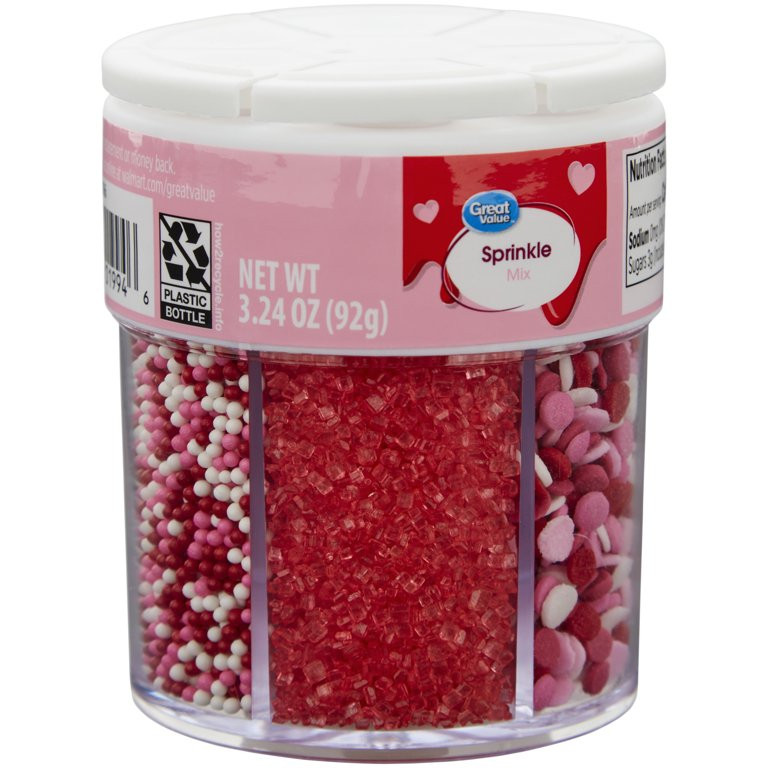 Great Value Traditional Valentine's Day 6-Cell Sprinkles Mix, 3.24 oz. | Walmart (US)