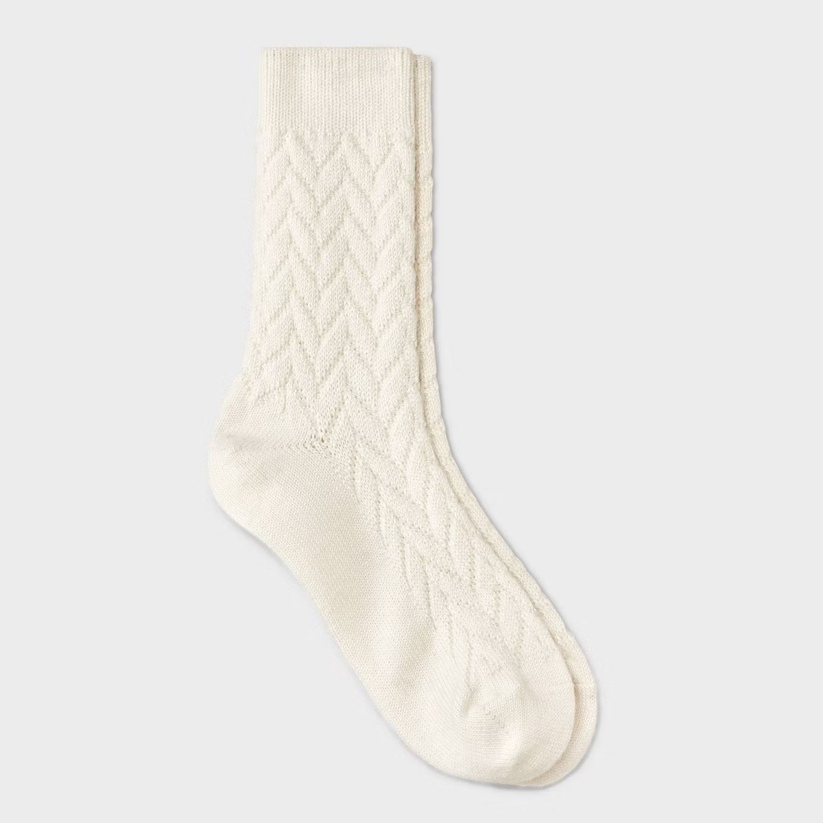 Women's Braided Texture Supersoft Crew Boot Socks - Universal Thread™ Ivory 4-10 | Target