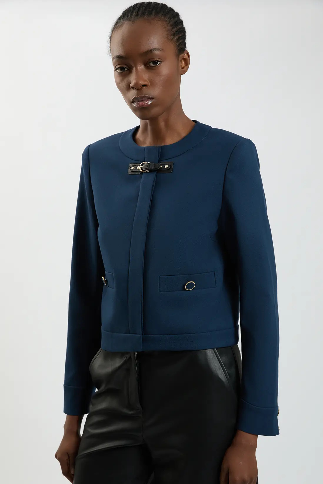 Trim Contrast Tailored Jacket | Karen Millen