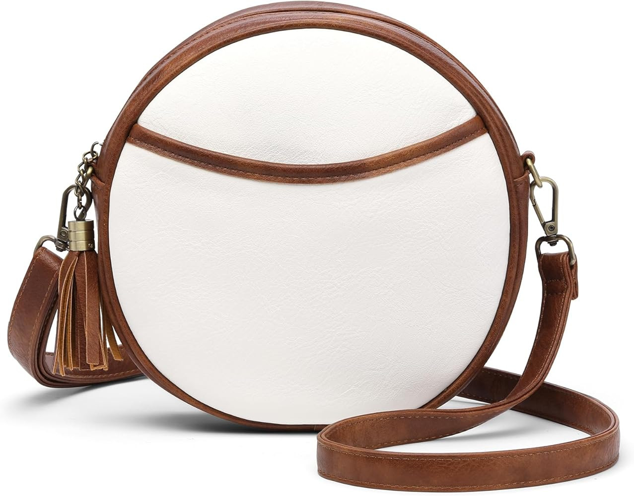 GAEKEAO Crossbody Bag for Women Circle Purse Vegan Leather Cross body Shoulder Bag Trendy Round P... | Amazon (US)