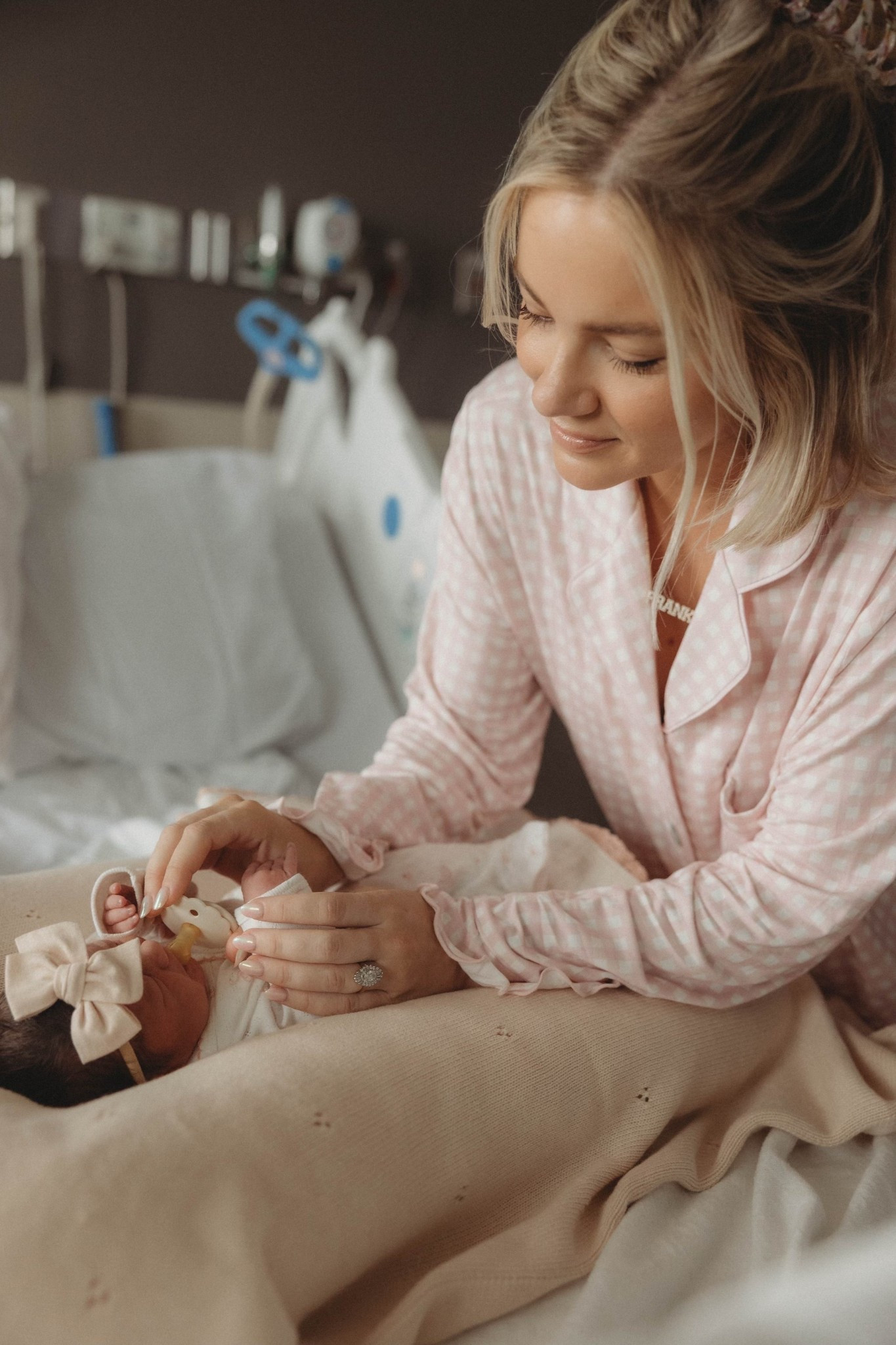 Newborn hospital going home outfit. Mommy and me matching! 

#LTKBaby #LTKFamily